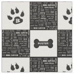 Black and White Dog Bone | Name and Monogram Fabric