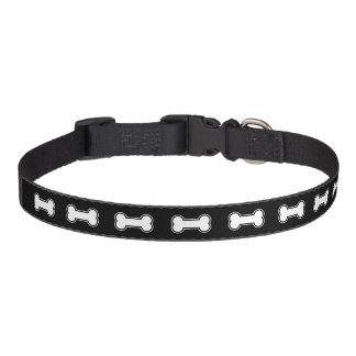 Black And White Dog Bones Pet Collar