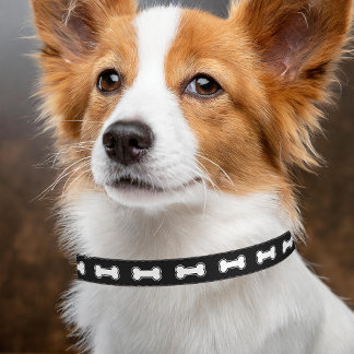 Black And White Dog Bones Pet Collar