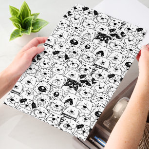 Black and White Dog Crowd Pattern Envelope Mailers