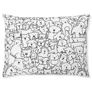 Black and White Dog Doodle Pet Bed