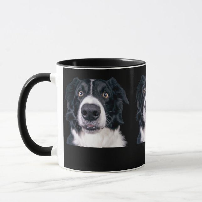 Black and White Dog Face Mug (Left)