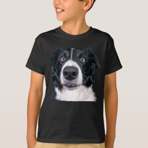 Black and White Dog Face T_Shirt