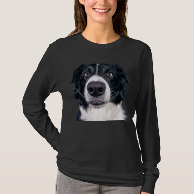 Black and White Dog Face T-Shirt (Front)