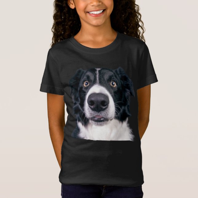 Black and White Dog Face T-Shirt (Front)