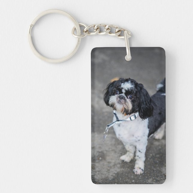 Black and white dog keychain (Front)