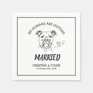 Black and White Dog Modern Fun Simple Wedding Nap Napkins