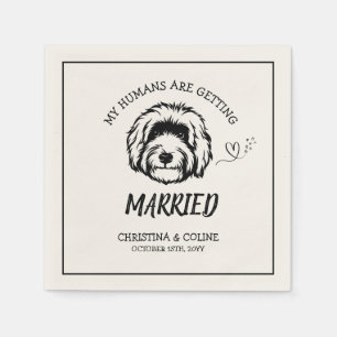Black and White Dog Modern Fun Simple Wedding Nap Napkins