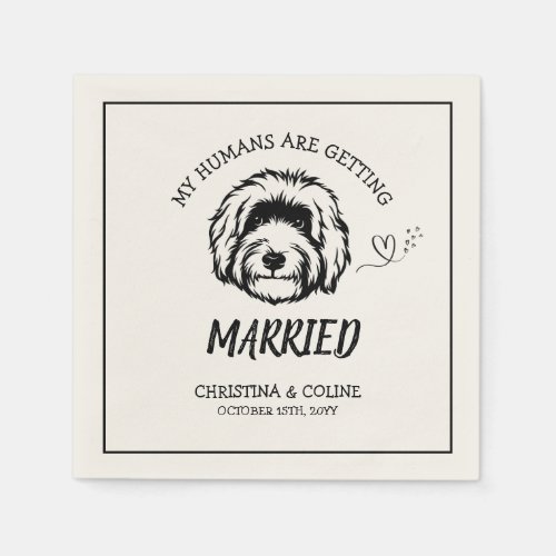 Black and White Dog Modern Fun Simple Wedding  Nap Napkins