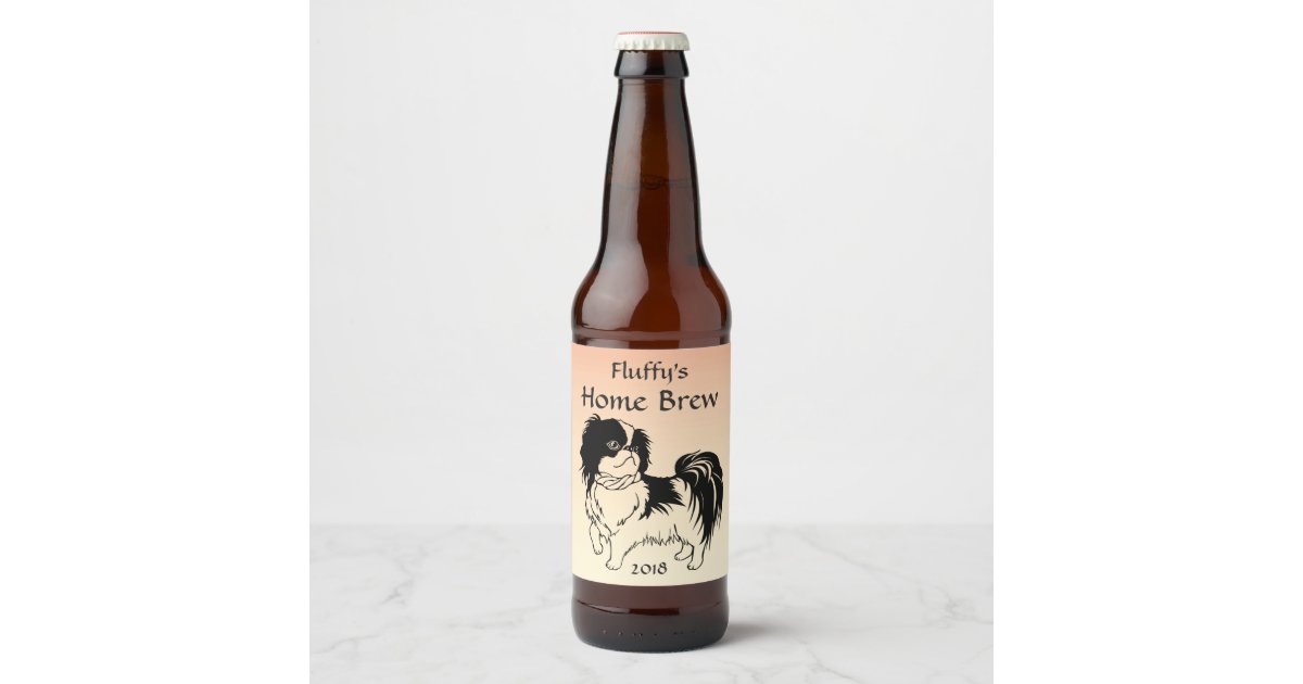 Black and White Dog on Orange Beer Label | Zazzle