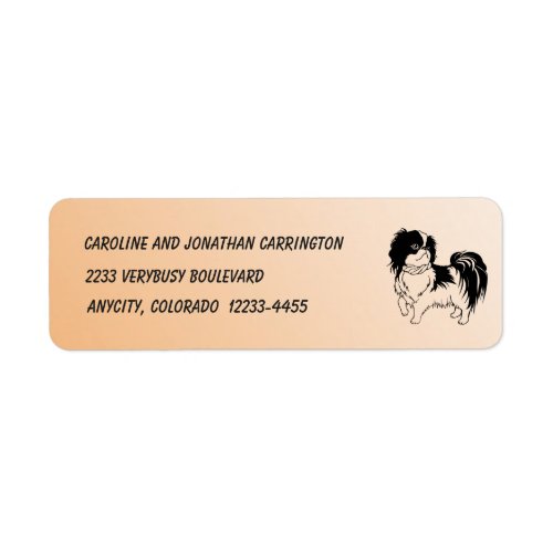 Black and White Dog on Orange Return Address Label