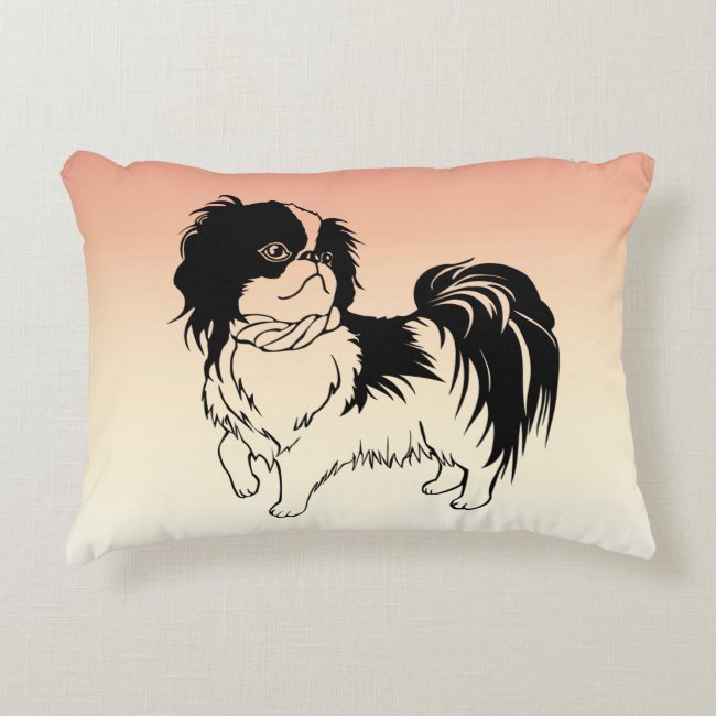 Black and White Dog Orange Accent Pillow