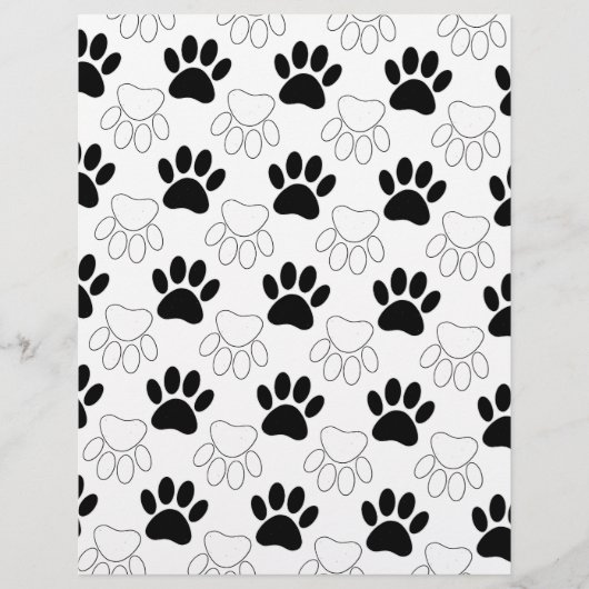 Black And White Dog Paw Print Pattern (Front)