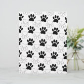 Black And White Dog Paw Print Pattern (Standing Front)