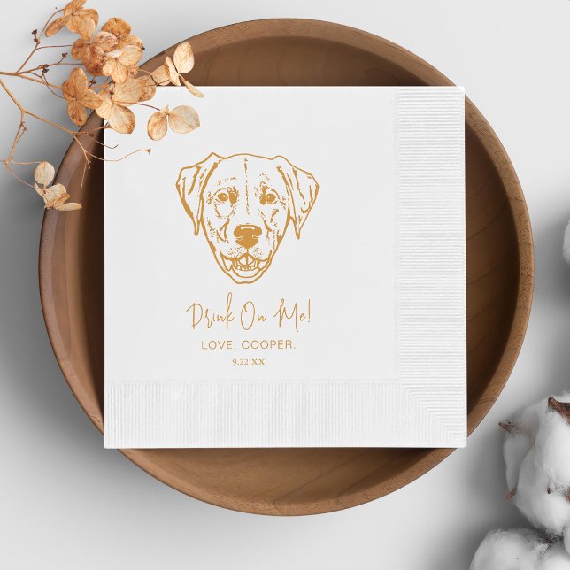 Black and White Dog Personalized Wedding Napkins (Creator Uploaded)