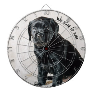 Black and White Dog Photo Dart Board