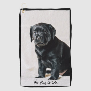 Black and White Dog Photo Golf Towel
