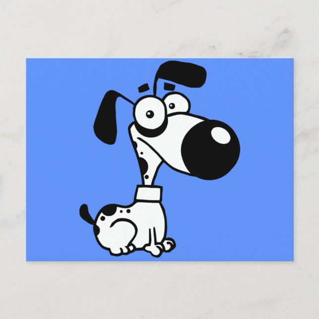 Black and white Dog Postcard (Front)