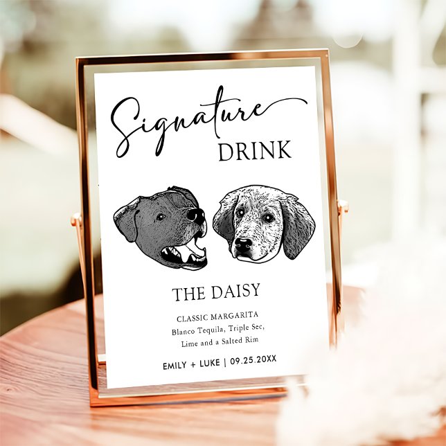 Black And White Dog Wedding Signature Drink Sign (Creator Uploaded)