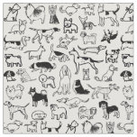 Black and White Dogs Pattern | Cute Canine Lover's Fabric