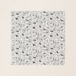 Black and White Dogs Pattern | Cute Canine Lover's Scarf<br><div class="desc">Black and white dogs pattern featuring many dog breeds including a Beagle, Pug, Cocker Spaniel, Border Collie, Great Dane, French Bulldog, Bloodhound, Yorkshire Terrier, Shiba Inu, Basset Hound, Pit Bull, Bull Terrier, Boston Terrier, Alaskan Klee Kai, Bulldog, Dalmatian, Bichon Frise, Dachshund, Pointer, Pekingese, Chihuahua, Shih Tzu, Keeshond, and Pomeranians. A...</div>