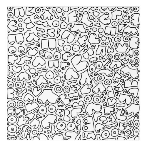 black and white doodle acrylic print