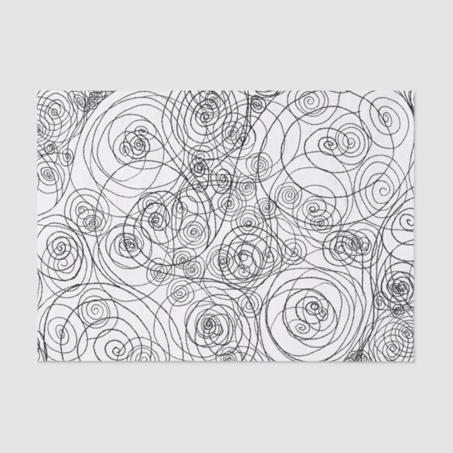 Black and White Doodle Art Tissue Paper (Front)