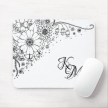 Black and White Doodle Flowers Color In Picture