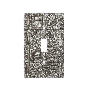 Black And White Doodle-Ink Art Light Switch Cover