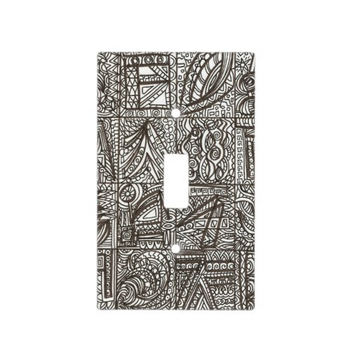 Black And White Doodle-Ink Art Light Switch Cover