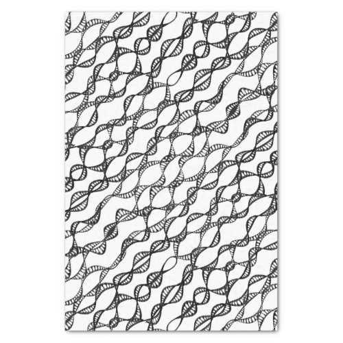 Black and White Doodle Ribbon Art Tissue Paper
