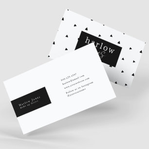 Black and White Doodles Cute Business Card