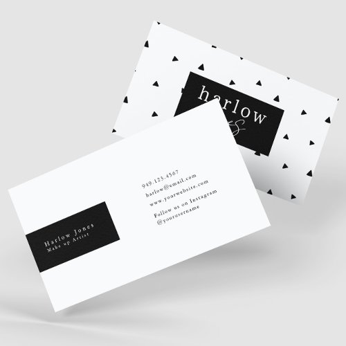 Black and White Doodles Cute Business Card