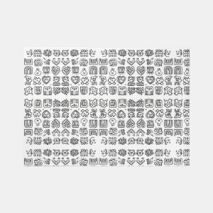 Black and white doodles outdoor rug