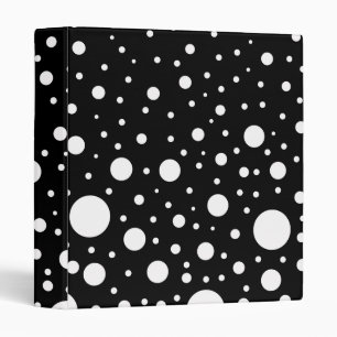 Black and White Dots 3 Ring Binder