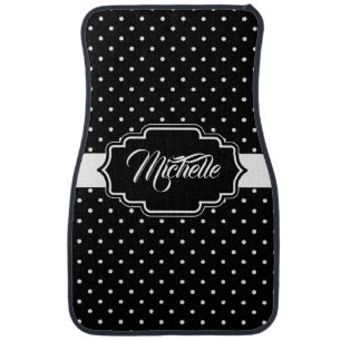 Black and White Dots Car Floor Mat