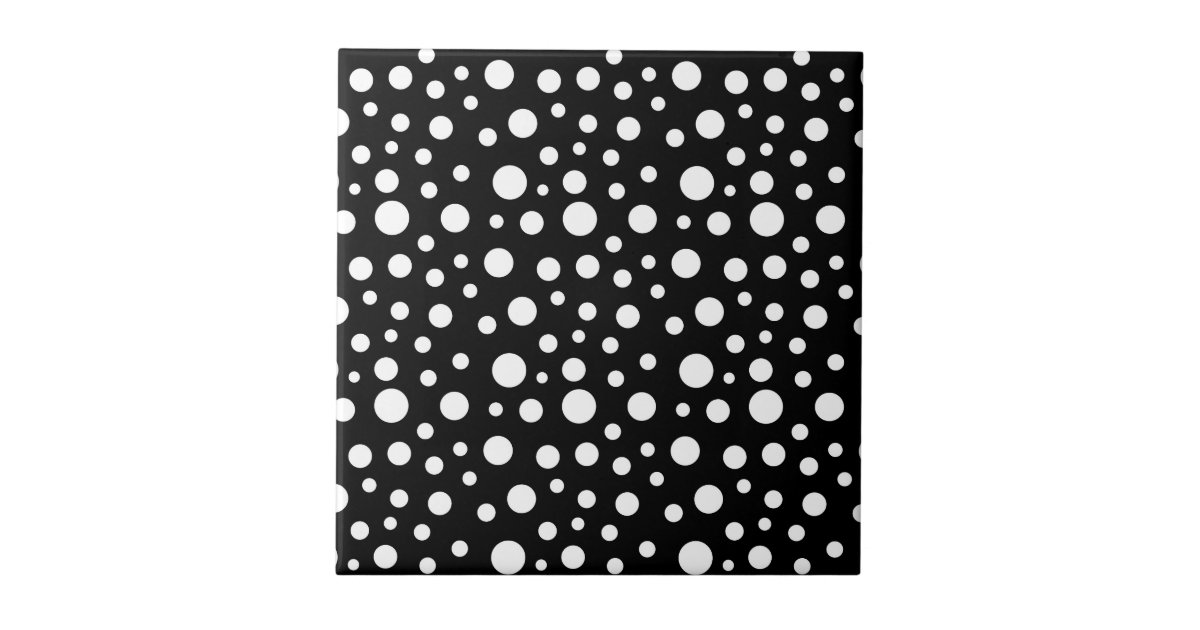 Black and White Dots Ceramic Tile Zazzle