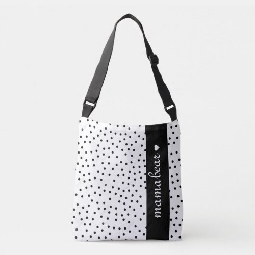Black and White Dots Cross Body Bag