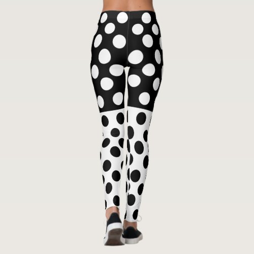 Black and White Dots Leggings - Choose Colors