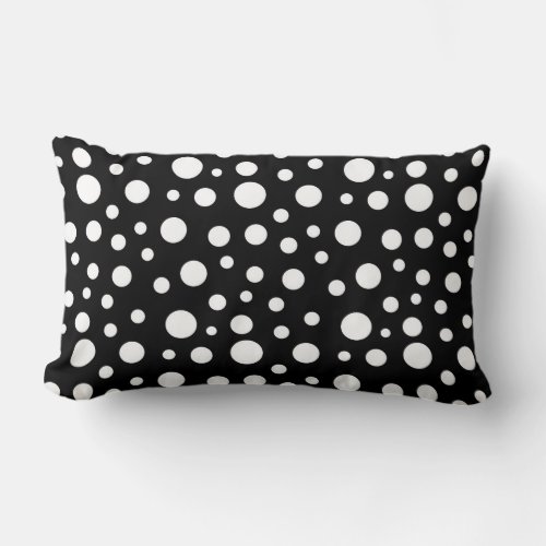 Black and White Dots Lumbar Pillow