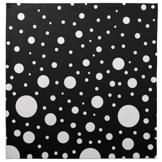 Black and White Dots Napkin (Front)