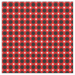 BLACK AND WHITE DOTS ON Venetian Red Fabric