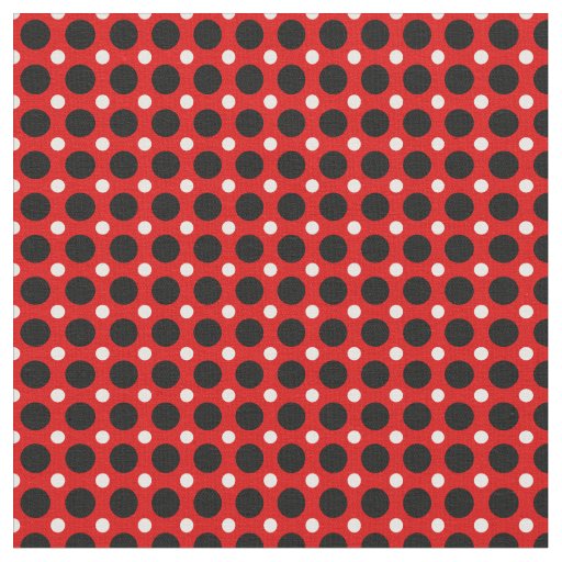 BLACK AND WHITE DOTS ON Venetian Red Fabric