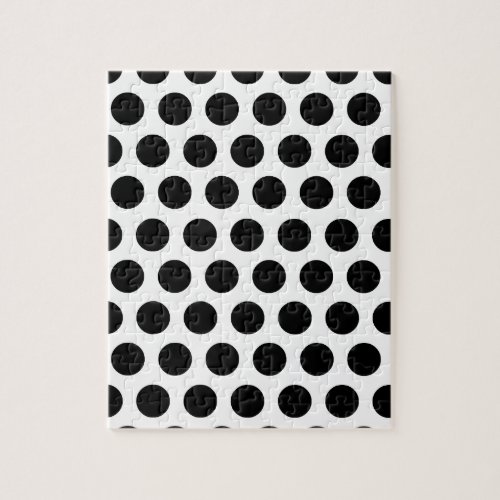 Black and White Dots Pattern Jigsaw Puzzle