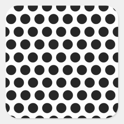 Black and White Dots Pattern Square Sticker