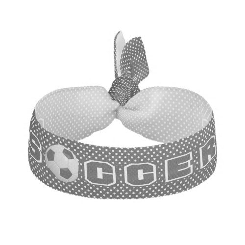 Black and White Dots  Soccer Ball Elastic Hair Tie