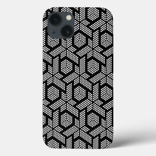 Black and white dotted geometric pattern Case_Mate iPhone 13 Case