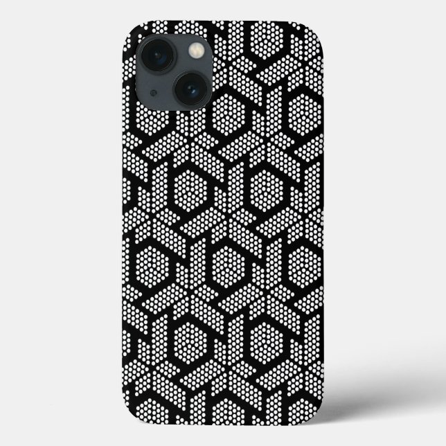 Black and white dotted geometric pattern Case-Mate Case-Mate iPhone Case (Back)