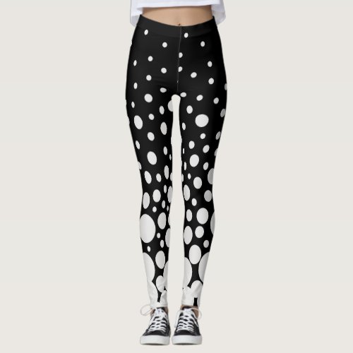 Black and white dotted leggings