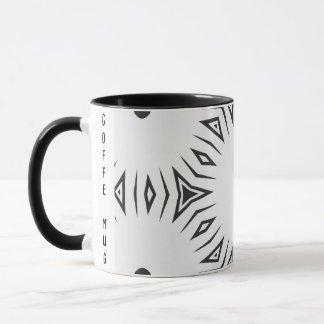 Black And White Dotted Sun Personalized Abstract Mug